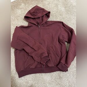 Skims women’s Burgundy Hoodie Sweater cropped